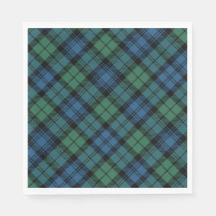 Serviette En Papier Tartan Clan Campbell Blue Green À damiers Motif