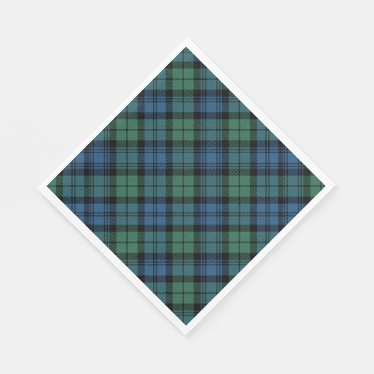 Serviette En Papier Tartan Clan Campbell Blue Green À damiers Motif (Coin)