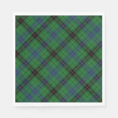 Serviette En Papier Tartan Clan Davidson Green À damiers Motif (Devant)