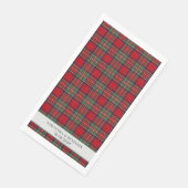 Serviette En Papier Tartan Clan Stewart Carreaux Noir Rouge Mariage pe (Coin)