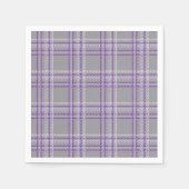 Serviette En Papier Tartan classique. Gris, lilas (Devant)
