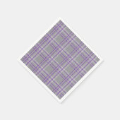 Serviette En Papier Tartan classique. Gris, lilas (Coin)