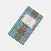 Serviette En Papier Tartan de mariage à l'écriture rustique carreau (Coin)