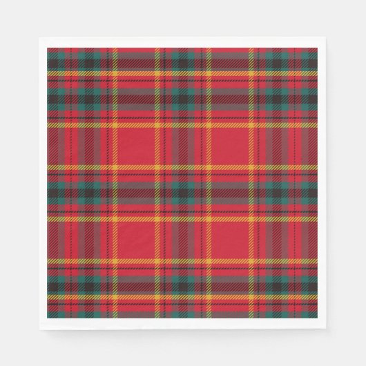 Serviette En Papier Tartan de Noël Plaid (Devant)