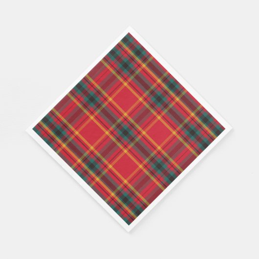 Serviette En Papier Tartan de Noël Plaid (Coin)