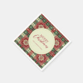 Serviette En Papier Tartan de Noël Plaid Flocon de neige rustique (Coin)