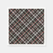 Serviette En Papier Tartan de Noël texturé. (Devant)