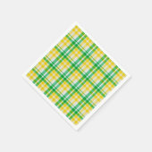 Serviette En Papier Tartan d'impression en Motif vert jaune (Coin)