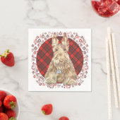 Serviette En Papier Tartan écossais roux (En situation)
