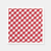 Serviette En Papier Tartan en blanc et rouge (Devant)