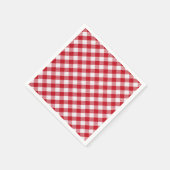 Serviette En Papier Tartan en blanc et rouge (Coin)
