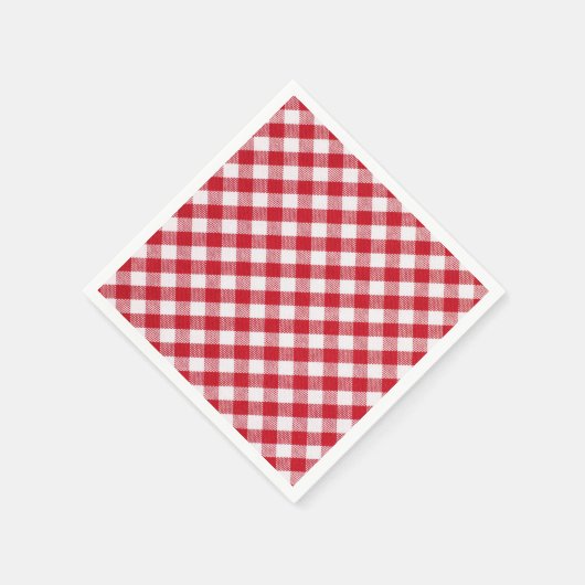 Serviette En Papier Tartan en blanc et rouge (Coin)