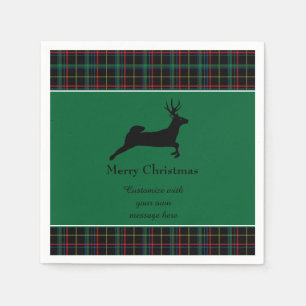 Serviette En Papier Tartan et rennes