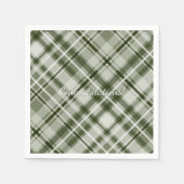 Serviette En Papier Tartan gris vert et blanc (Devant)