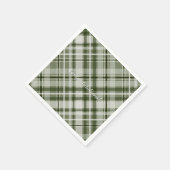 Serviette En Papier Tartan gris vert et blanc (Coin)