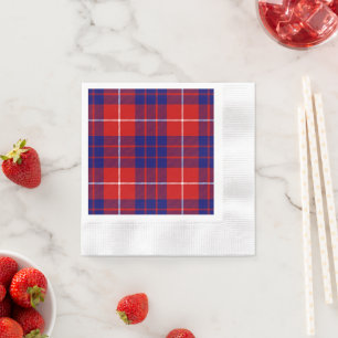 Serviette En Papier tartan Hamilton rouge bleu violet carreau