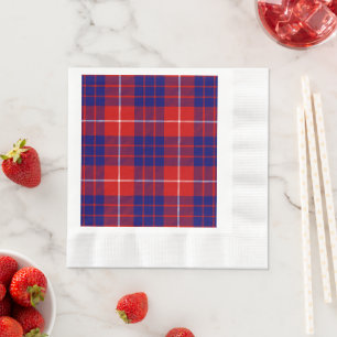 Serviette En Papier tartan Hamilton rouge bleu violet carreaux