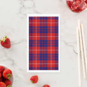 Serviette En Papier tartan Hamilton rouge bleu violet carreaux