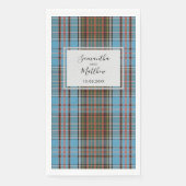 Serviette En Papier Tartan Mariage de script rustique plaid (Devant)
