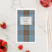 Serviette En Papier Tartan Mariage de script rustique plaid (En situation)