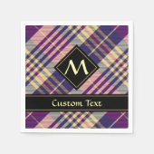 Serviette En Papier Tartan mauve, or et bleu (Devant)