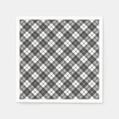 Serviette En Papier Tartan motif vacances Noël noir blanc (Devant)