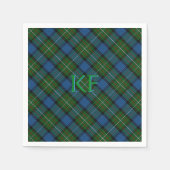 Serviette En Papier Tartan officiel Fergusson avec monogramme / initia (Devant)