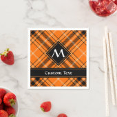 Serviette En Papier Tartan orange d'Halloween (En situation)