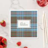 Serviette En Papier Tartan Plaid Check Nom personnalisé Elegant Anders (En situation)