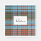 Serviette En Papier Tartan Plaid Check Nom personnalisé Elegant Anders (Devant)