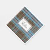 Serviette En Papier Tartan Plaid Check Nom personnalisé Elegant Anders (Coin)