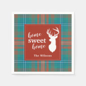 Serviette En Papier Tartan Plaid Clan Noël Wilson Personnalisé (Devant)
