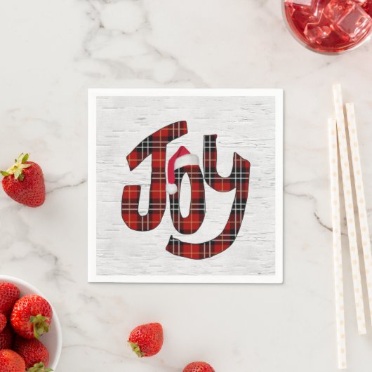 Serviette En Papier Tartan Plaid Joy Sur White Birch (En situation)