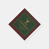 Serviette En Papier Tartan Plaid Merry Christmas Family Napkins (Coin)