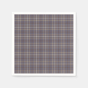Serviette En Papier Tartan Plaid Motif Brown, bleu et beige no 69