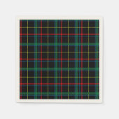 Serviette En Papier Tartan Plaid Motif, Vert, (Devant)