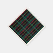 Serviette En Papier Tartan Plaid Motif, Vert, (Coin)