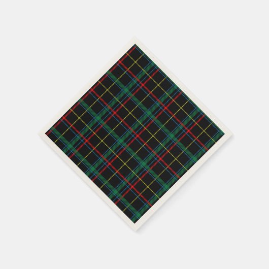 Serviette En Papier Tartan Plaid Motif, Vert, (Coin)