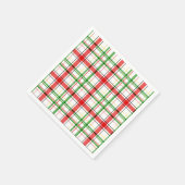 Serviette En Papier Tartan plat de Noël - Blanc (Coin)