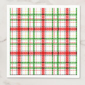 Serviette En Papier Tartan plat de Noël - Blanc