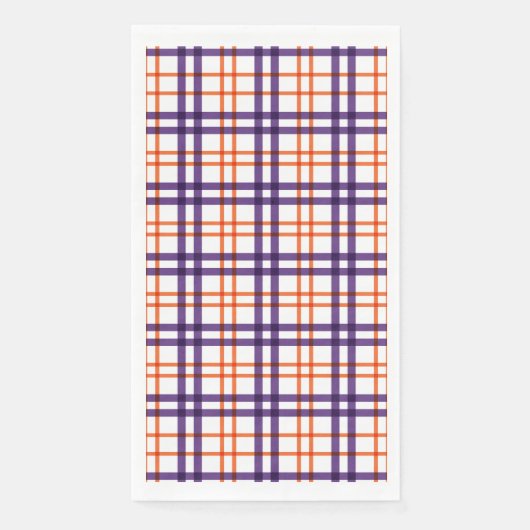 Serviette En Papier Tartan pourpre et orange (Devant)
