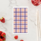 Serviette En Papier Tartan pourpre et orange (En situation)