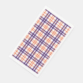 Serviette En Papier Tartan pourpre et orange (Coin)