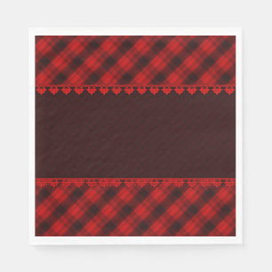 Serviette En Papier tartan rouge brun Abstrait sans soudure à damiers