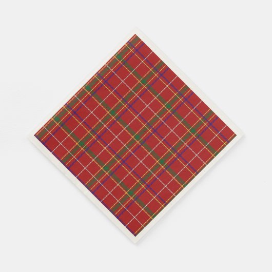 Serviette En Papier Tartan rouge coloré (Coin)