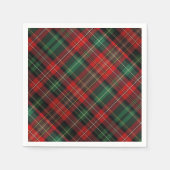 Serviette En Papier Tartan rouge et vert (Devant)