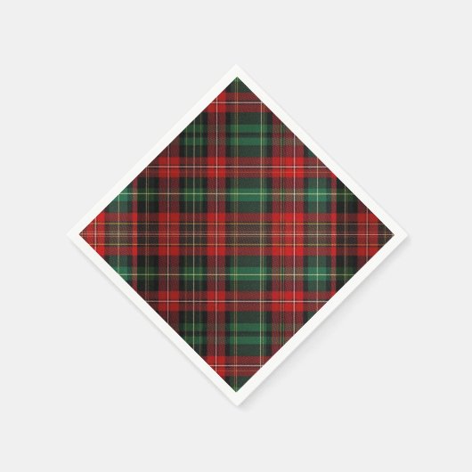 Serviette En Papier Tartan rouge et vert (Coin)