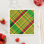 Serviette En Papier Tartan rouge et vert (En situation)