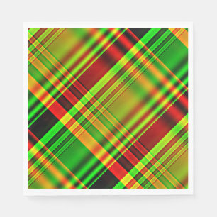 Serviette En Papier Tartan rouge et vert