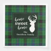 Serviette En Papier Tartan Rustic Retro Davidson Plaid Holiday (Devant)